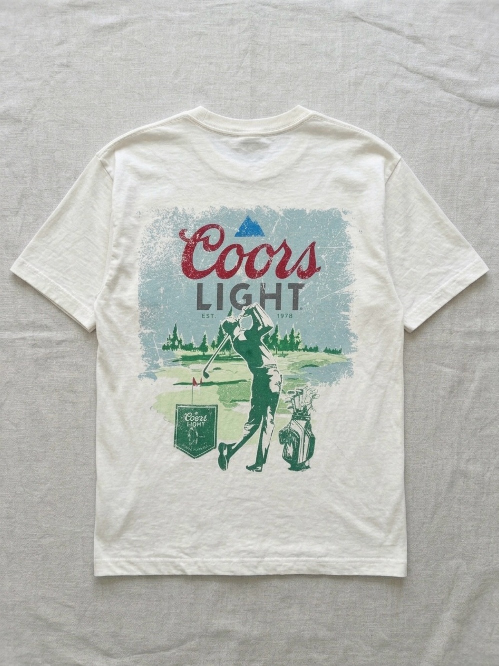 🌼2/30$ Coors Light White Short Sleeve Graphic Tee